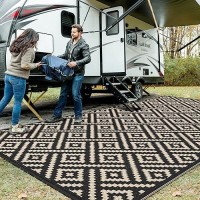 Genimo Outdoor Rug For Patio Clearance 9X18 Waterproof Camping Mat Reversible Plastic Straw Rugs For Rv Camper Balcony Ba