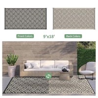 Genimo Outdoor Rug For Patio Clearance 9X18 Waterproof Camping Mat Reversible Plastic Straw Rugs For Rv Camper Balcony Ba