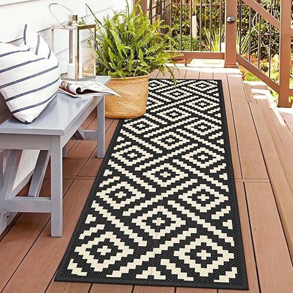 Genimo Outdoor Rug 25X8 Waterproof Reversible Camping Mat Plastic Straw Rugs For Patio Rv Camper Balcony Backyard Picn