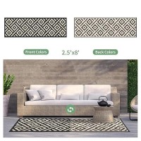 Genimo Outdoor Rug 25X8 Waterproof Reversible Camping Mat Plastic Straw Rugs For Patio Rv Camper Balcony Backyard Picn