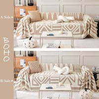 Handontime Sofa Covers For Sectional Sofa Set Boho Couch Cover For Dogs Khaki Throw Couch Cover With Tassel Loveseat Covers Futo