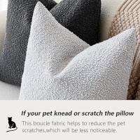 Foindtower Decorative Boucle Throw Pillow Covers Accent Solid Pillow Cases Cozy Soft Textured Couch Cushion Case For Chair Sofa