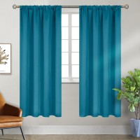 Bgment Rod Pocket Blackout Curtains For Bedroom Thermal Insulated Room Darkening Curtains For Living Room Peacockblue 52 X 7