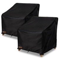 Aacabo Outdoor Swivel Lounge Chair Cover 2 Pack Waterproof 100% Outdoor Patio Chair Covers 30W X 34 D X 38.5 H Inches Outside Furniture Lounge Deep Seat Cover -Black