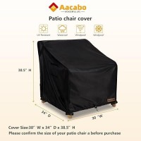 Aacabo Outdoor Swivel Lounge Chair Cover 2 Pack Waterproof 100% Outdoor Patio Chair Covers 30W X 34 D X 38.5 H Inches Outside Furniture Lounge Deep Seat Cover -Black