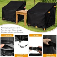 Aacabo Outdoor Swivel Lounge Chair Cover 2 Pack Waterproof 100% Outdoor Patio Chair Covers 30W X 34 D X 38.5 H Inches Outside Furniture Lounge Deep Seat Cover -Black