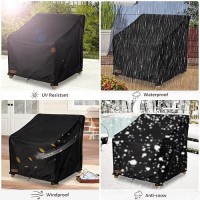 Aacabo Outdoor Swivel Lounge Chair Cover 2 Pack Waterproof 100% Outdoor Patio Chair Covers 30W X 34 D X 38.5 H Inches Outside Furniture Lounge Deep Seat Cover -Black