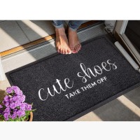 Welcome Mat Indoor Front Door Mats Outdoor For Home Entrance Durable Pvc Material With Non Slip Rubber Backing Cute Shoes Take T