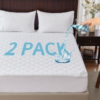 Bedlore 2 Pack Waterproof Mattress Protector Twin Xl Size Mattress Pad With Deep Pocket 615 Depth Soft Breathable Bed Mat