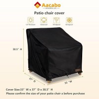 Aacabo Outdoor Swivel Lounge Chair Cover 2 Pack Waterproof 100% Outdoor Patio Chair Covers 33W X 37 D X 38.5 H Inches Outside Furniture Lounge Deep Seat Cover -Black