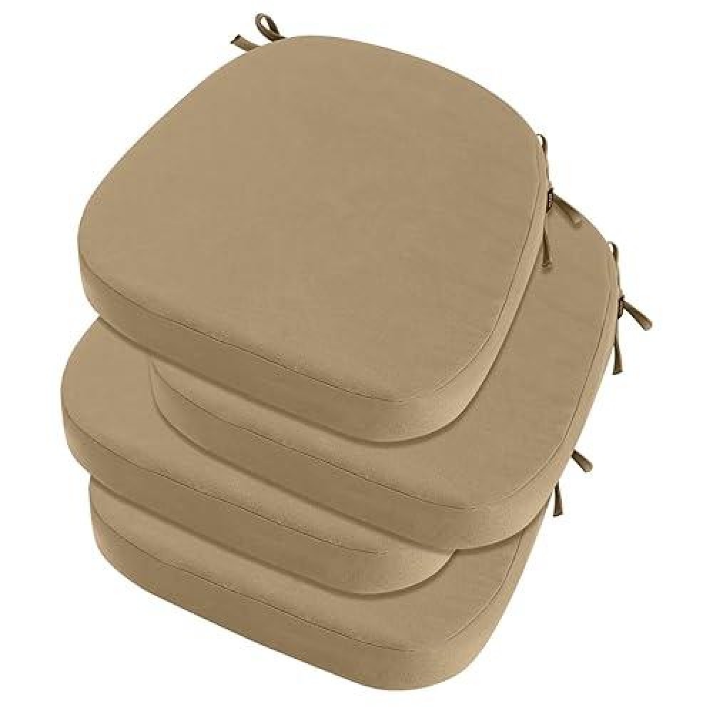 Ideehome Outdoor Chair Cushions Set Of 4 Thick 19 X 19 X 3 Outdoor Cushions Patio Furniture With Ties Waterproof Patio