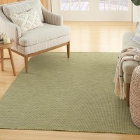 Nourison Positano Indoor/Outdoor Green 8' X 10' Area Rug  Easy Cleaning  Non Shedding  Bed Room  Living Room  Dining Room  Backyard  Deck  Patio (8X10)