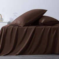 Cozylux Pillow Cases Standard Size Set Of 2 Luxury 1800 Series Double Brushed Microfiber Bed Pillow Cases Embroidered 2 Pack 20X26 Inches  Brown Pillow Covers With Envelope Closure