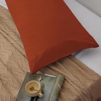 Cozylux Body Pillow Case Cover  Luxury 1800 Series Double Brushed Microfiber Bed Pillow Cases 20X54 Inches  Burnt Orange Pillow Cover With Envelope Closure