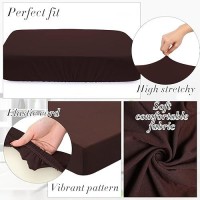 Newwiee 8Pcs Patio Stretch Sofa Cushion Cover Outdoor Cushion Cover Replacement Patio Furniture Cushions Couch Slipcovers Chair Seat Cover Soft Flexibility Protector(Dark Coffee  Waterproof Pure)