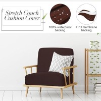 Newwiee 8Pcs Patio Stretch Sofa Cushion Cover Outdoor Cushion Cover Replacement Patio Furniture Cushions Couch Slipcovers Chair Seat Cover Soft Flexibility Protector(Dark Coffee  Waterproof Pure)