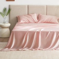 Loves Cabin Twin Satin Sheets Sets 3 Piece Coral Silky Satin Bed Sheets Twin With Deep Pockets Luxury Silk Feel Satin Twin S