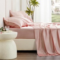 Loves Cabin Twin Satin Sheets Sets 3 Piece Coral Silky Satin Bed Sheets Twin With Deep Pockets Luxury Silk Feel Satin Twin S