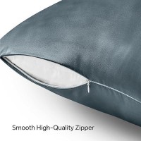 Bedelite Satin Pillowcase With Zipper  Space Grey King Size Pillow Cases Set Of 2  Super Soft And Cooling Similar To Silk Pillow Cases  Gift For Women Men(20X40 Inches)