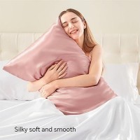 Bedelite Satin Pillowcase With Zipper  Rose Pink King Size Pillow Cases Set Of 2  Super Soft And Cooling Similar To Silk Pillow Cases  Gift For Women Men(20X40 Inches)