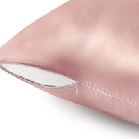 Bedelite Satin Pillowcase With Zipper 2 Pack  Rose Pink Pillow Cases Standard Size  Super Soft And Cooling Similar To Silk Pillow Cases  Gift For Women Men(20X26 Inches)