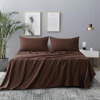 Cozylux Queen Bed Sheets Set 1800 Series 4Piece Embroidered Double Brushed Microfiber Sheets 16 Deep Pocket Hotel Soft Luxury