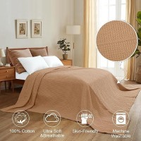 Phf 100 Cotton Waffle Weave Blanket Oversized King Size 120X 120 Washed Soft Lightweight Breathable Oversize Huge Blanket