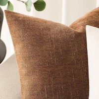 Foindtower Pack Of 2 Soft Textured Throw Decorative Pillow Covers Square Accent Solid Cushion Cover Cozy Farmhouse Pillow Case W