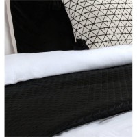 Kosas Home Winthrop 98x94 Matte Poly Sateen Fabric Queen Quilt in Black