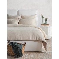 Lana Cotton Embroidered Natural King Duvet by Kosas Home