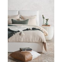 Lana Cotton Embroidered Natural King Duvet by Kosas Home