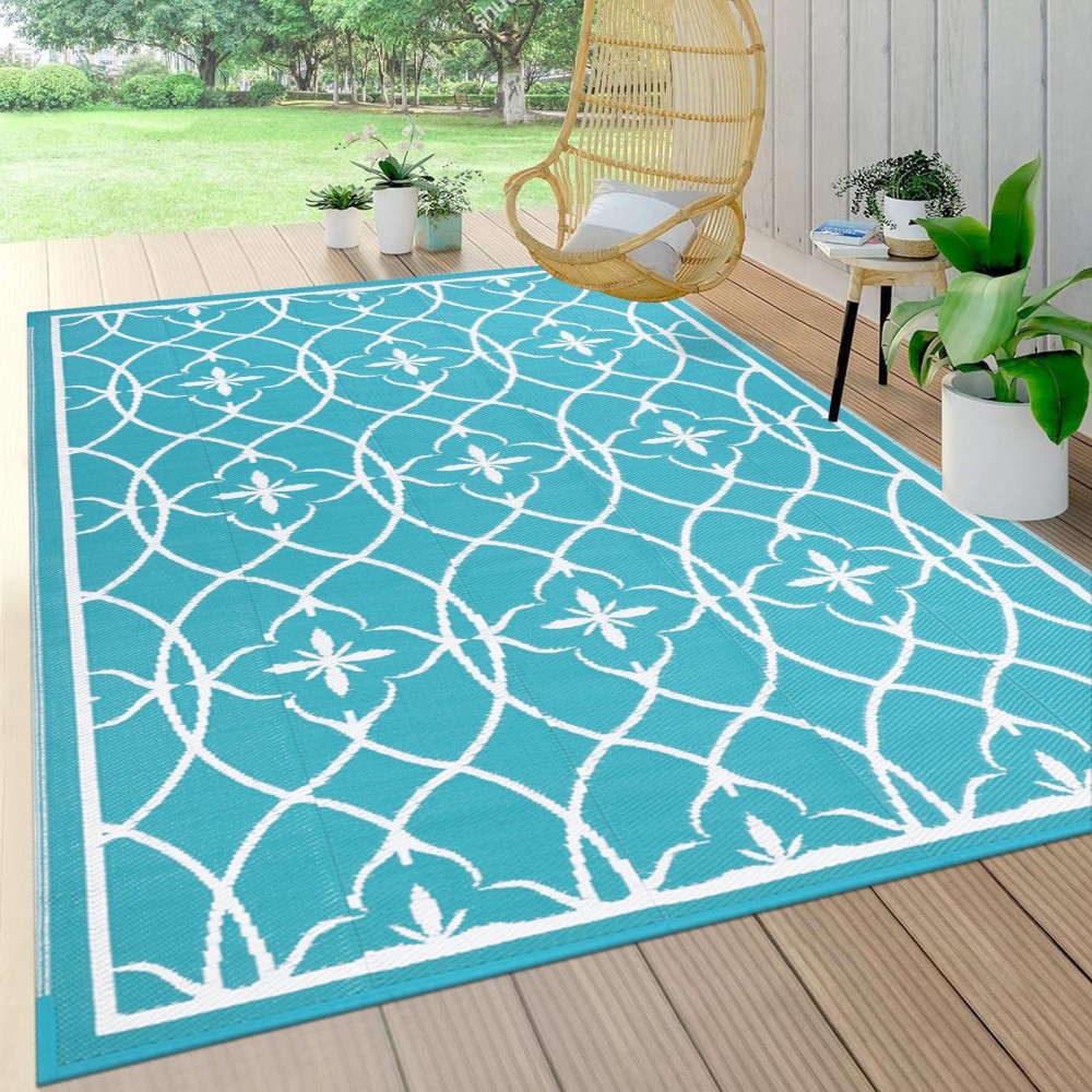 Pauwer Outdoor Rug Waterproof 5X8 Reversible Outdoor Plastic Straw Rug Outdoor Patio Camping Rug Rv Mat Indoor Outdoor Area