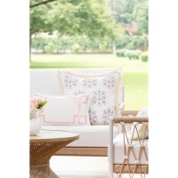 Hofdeco Premium Coastal Patio Indoor Outdoor Lumbar Pillow Cover Only 12X20 Water Repellent For Backyard Couch Blush Pink