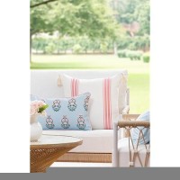 Hofdeco Premium Coastal Patio Indoor Outdoor Lumbar Pillow Cover Only 12X20 Water Repellent For Backyard Couch Baby Blue