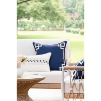 Hofdeco Premium Coastal Patio Indoor Outdoor Lumbar Pillow Cover Only 12X20 Water Repellent For Backyard Couch Neutral Ta