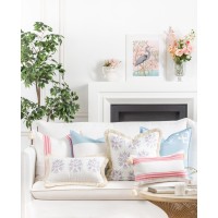 Hofdeco Premium Coastal Patio Indoor Outdoor Throw Pillow Cover Only 20X20 Water Repellent For Backyard Couch Blush Pink