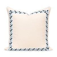 Hofdeco Premium Coastal Patio Indoor Outdoor Throw Pillow Cover Only 20X20 Water Repellent For Backyard Couch Neutral Tan