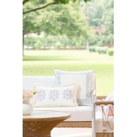 Hofdeco Premium Coastal Patio Indoor Outdoor Lumbar Pillow Cover Only 12X20 Water Repellent For Backyard Couch Blush Pink