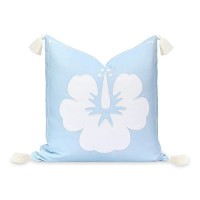 Hofdeco Premium Coastal Patio Indoor Outdoor Throw Pillow Cover Only 18X18 Water Repellent For Backyard Couch Baby Blue E