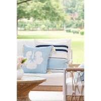 Hofdeco Premium Coastal Patio Indoor Outdoor Throw Pillow Cover Only 18X18 Water Repellent For Backyard Couch Baby Blue E