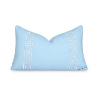 Hofdeco Premium Coastal Patio Indoor Outdoor Lumbar Pillow Cover Only 12X20 Water Repellent For Backyard Couch Baby Blue