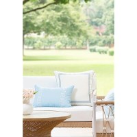 Hofdeco Premium Coastal Patio Indoor Outdoor Lumbar Pillow Cover Only 12X20 Water Repellent For Backyard Couch Baby Blue