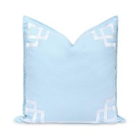 Hofdeco Premium Coastal Patio Indoor Outdoor Throw Pillow Cover Only 20X20 Water Repellent For Backyard Couch Baby Blue E