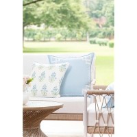 Hofdeco Premium Coastal Patio Indoor Outdoor Throw Pillow Cover Only 20X20 Water Repellent For Backyard Couch Baby Blue E