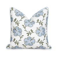 Hofdeco Premium Coastal Patio Indoor Outdoor Throw Pillow Cover Only 18X18 Water Repellent For Backyard Couch Baby Blue G