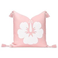 Hofdeco Premium Coastal Patio Indoor Outdoor Throw Pillow Cover Only 18X18 Water Repellent For Backyard Couch Blush Pink