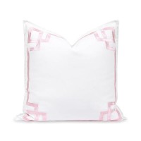 Hofdeco Premium Coastal Patio Indoor Outdoor Throw Pillow Cover Only 20X20 Water Repellent For Backyard Couch Blush Pink