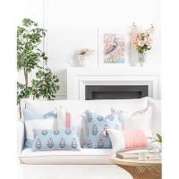 Hofdeco Premium Coastal Patio Indoor Outdoor Throw Pillow Cover Only 20X20 Water Repellent For Backyard Couch Blush Pink