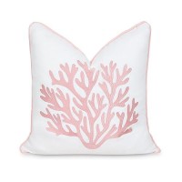 Hofdeco Premium Coastal Patio Indoor Outdoor Throw Pillow Cover Only 20X20 Water Repellent For Backyard Couch Blush Pink