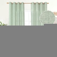 Youngstex Sage Green Linen Curtains 95 Inch Long For Living Room 2 Panels Floor Length Textured Privacy Light Filtering Window D